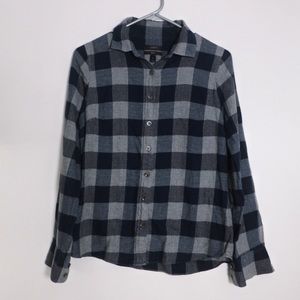 J.  Crew Blue Plaid Shirt Size 0 (Black label)